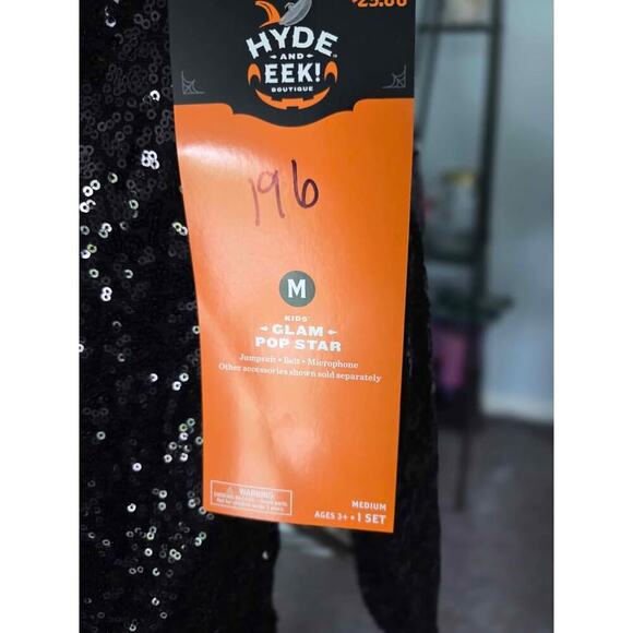 Halloween costume/ Shimmering Black Sequin Pop Star Size M - Picture 5 of 6